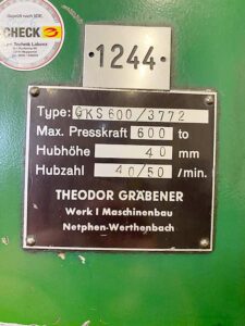 Prensa de rodillera Grabener GKS 600 - 600 ton (ID:76166) - Dabrox.com