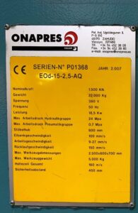 Prensa de estampación Onapres EOd-15-2,5-AQ - 150 ton (ID:S76429) - Dabrox.com