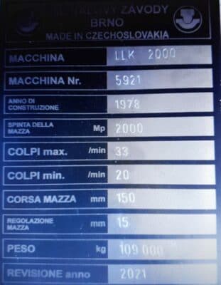 Prensa de rodilla Smeral LLK 2000 - 2000 ton (Foto 4)